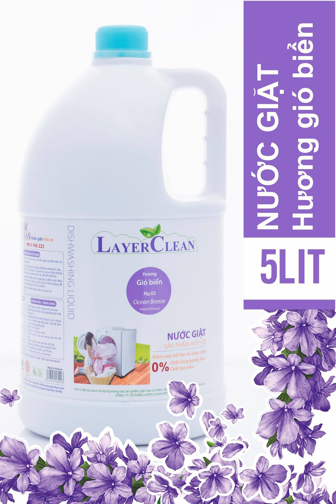 Nước giặt hữu cơ LayerClean hương gió biển 5l