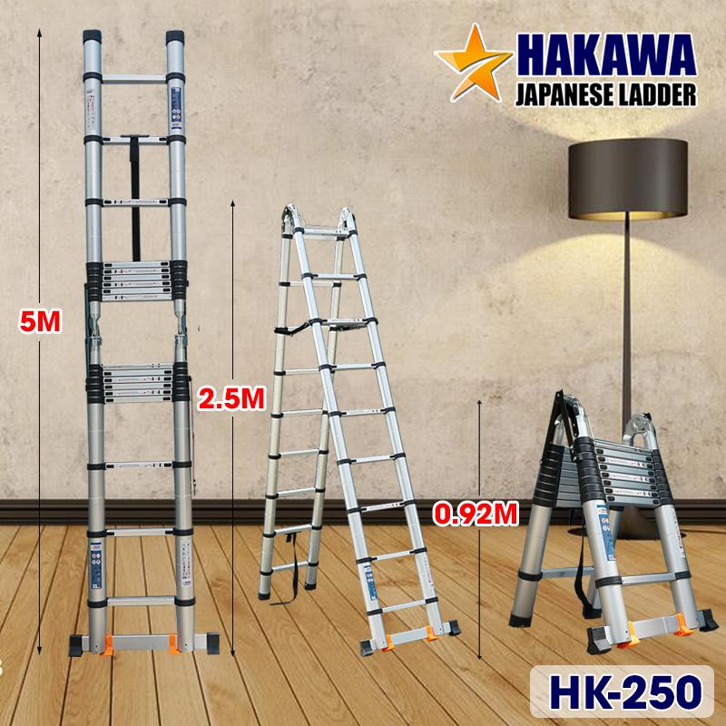 [BẢO HÀNH 2 NĂM] Thang nhôm rút đôi HAKAWA HK250 - Giao hàng tận nơi toàn quốc