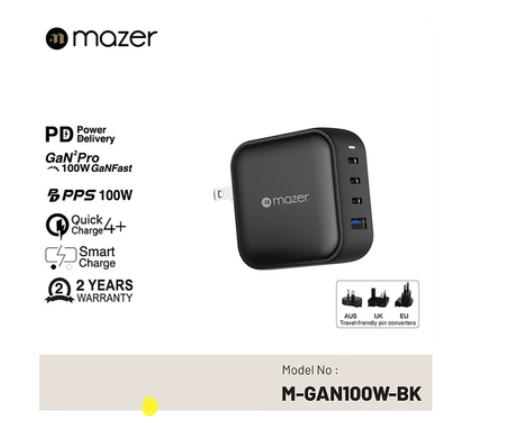 CỦ SẠC MAZER INFINITE.BOOST SUPERMINI GAN PD100W