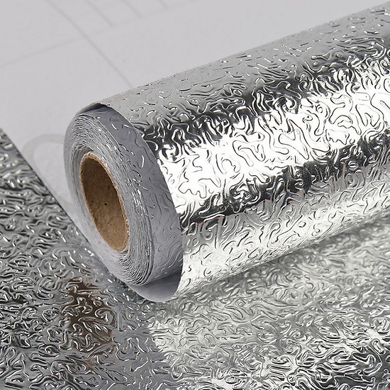 Decal giấy bạc dán bếp cuộn 3mx0.6m