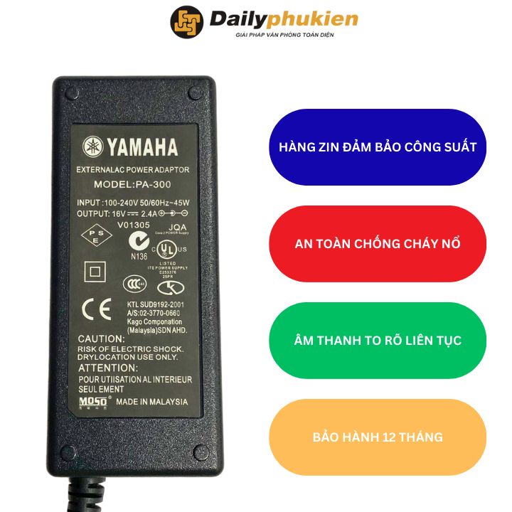 Adapter nguồn đàn yamaha 16v 2.4A/2.5A