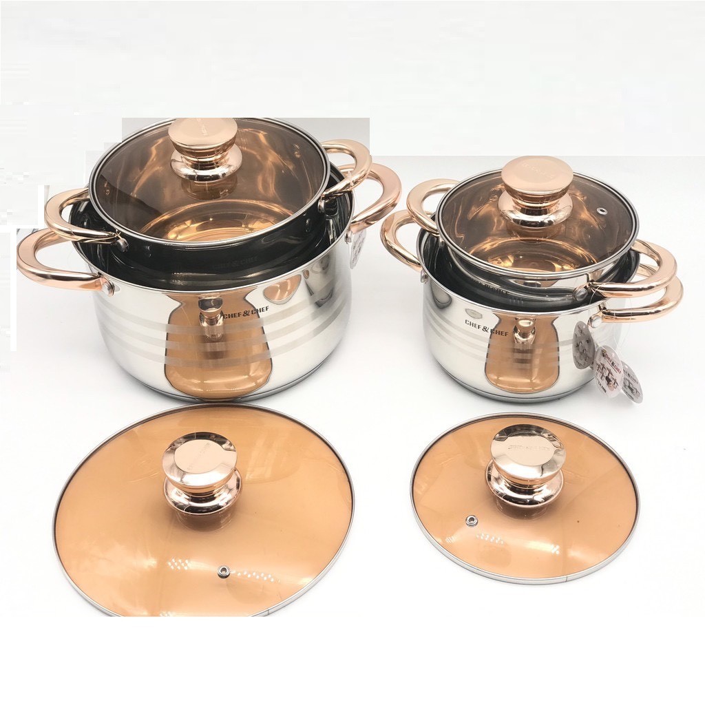 Bộ Nồi 6 Món Vung Kính Angelberg Và