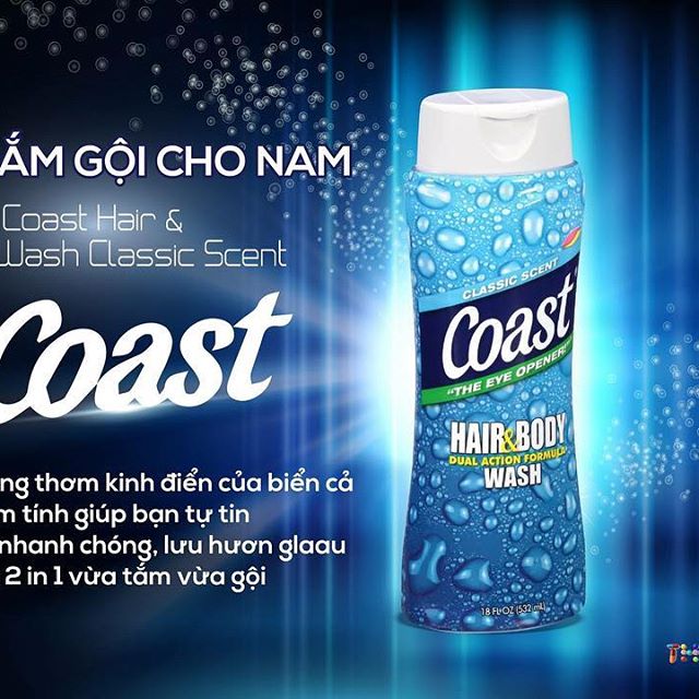 Sữa Tắm Gội Coast Classic Scent Dành Cho Nam 532ml