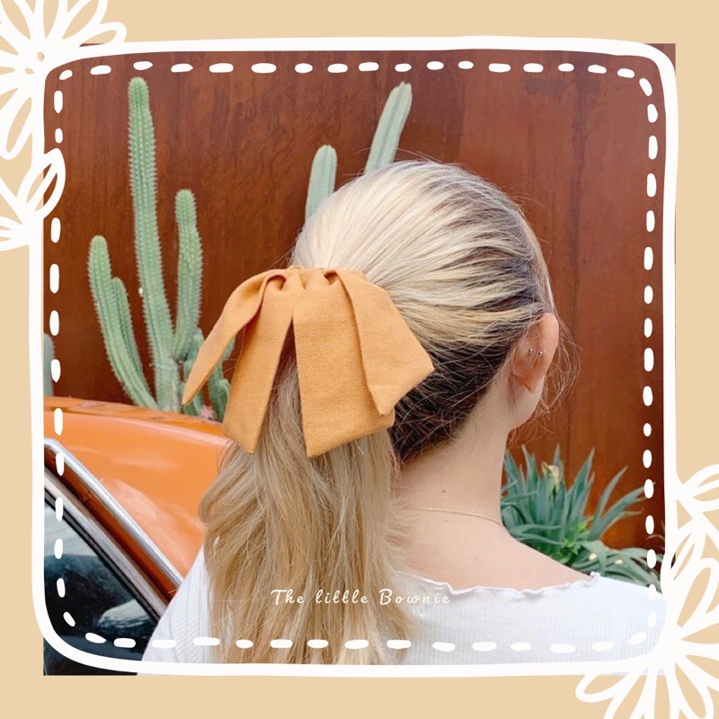 Cột tóc vải nơ đôi Petal Scrunchie The little Bownie