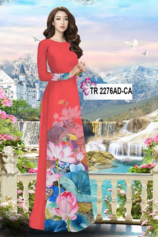 Vải Áo Dài 3D Bộ Hoa Sen