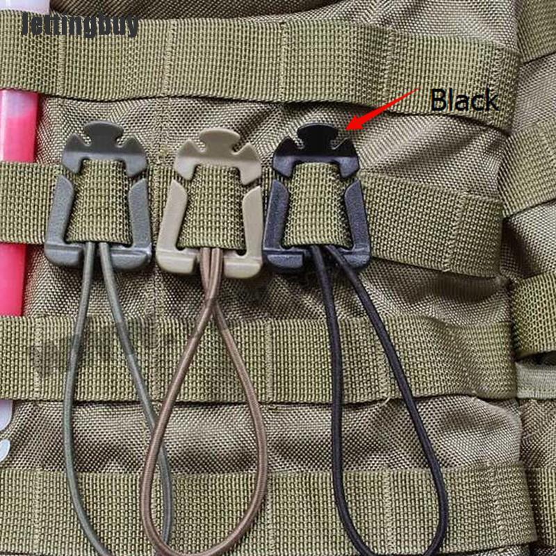 Jettingbuy 1Pc Tactical Dominator Elastic Cord Hang Buckle Clip PALS MOLLE EDC Webbing