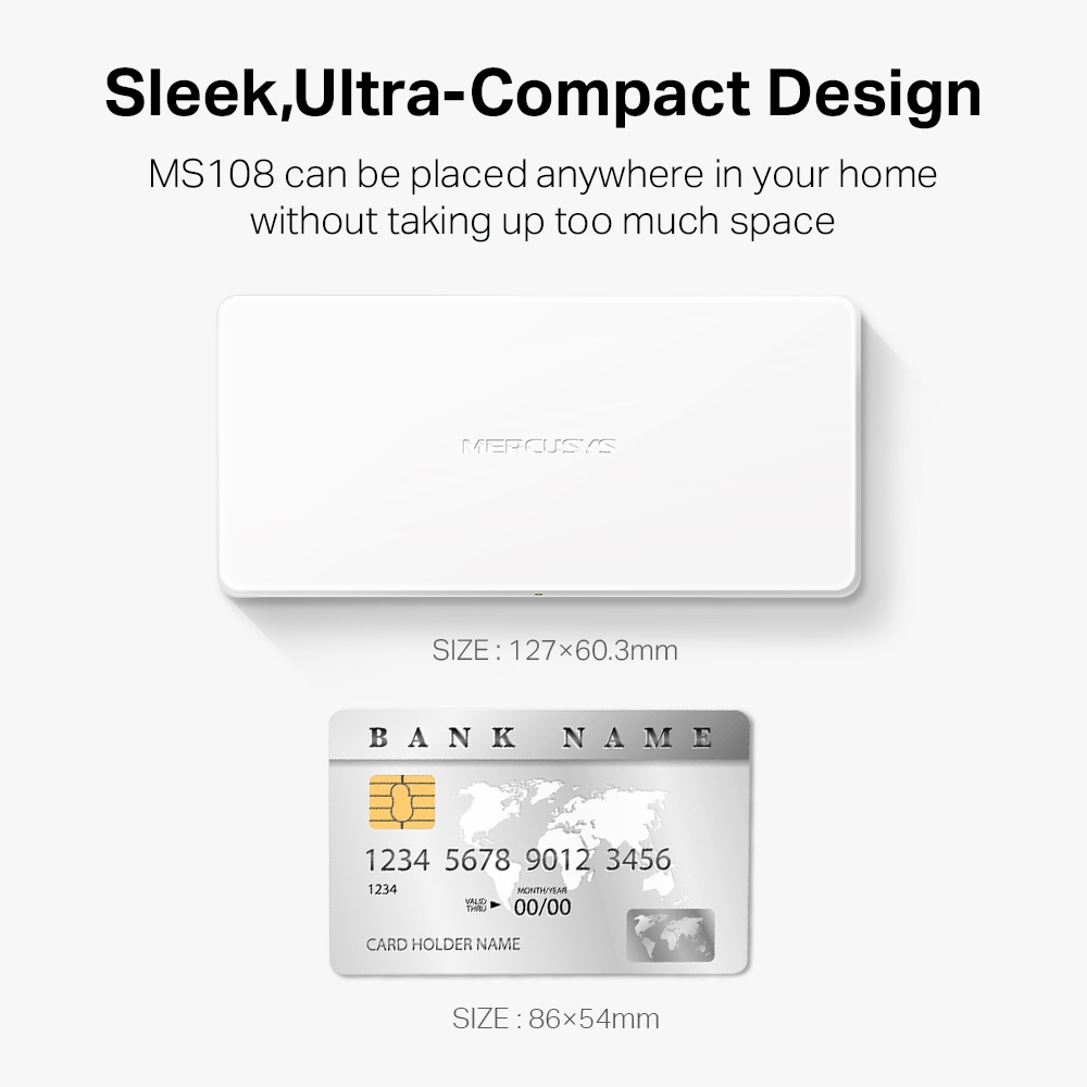 Bộ Chia Tín Hiệu Mercusys MS108 Switch Để Bàn 8 cổng 10/100Mbps