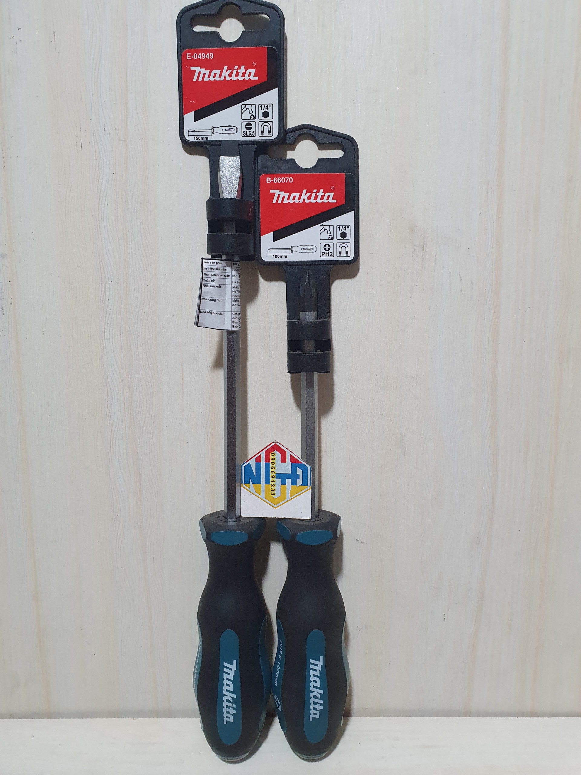 Tua vít đóng ph2x100mm đầu bake và dẹp makita b-66070/ e-04949