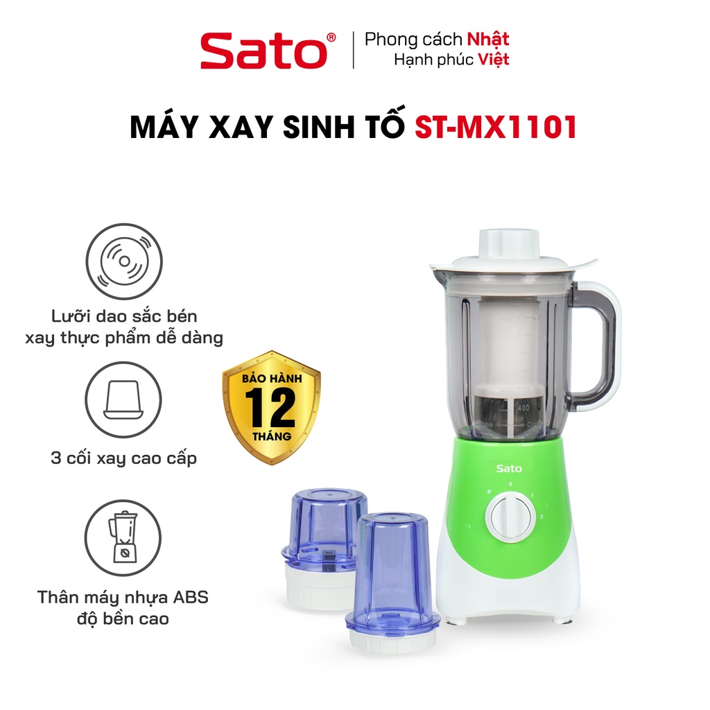 Máy xay sinh tố 3 cối 1.4L Sato MX1101