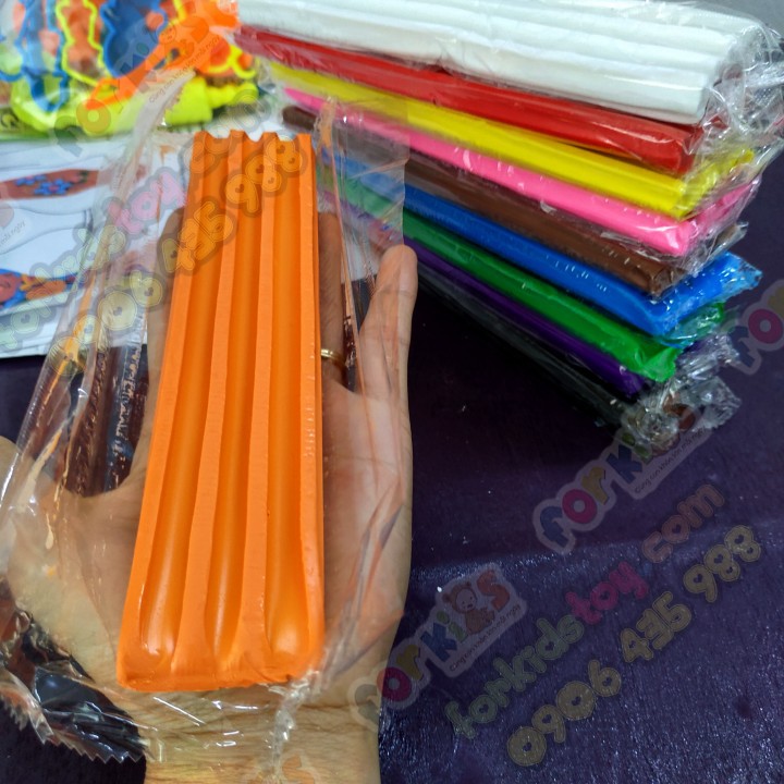 Đất Nặn Cho Bé Bộ Đất Sét 10 Màu 1Kg Kèm 5 Tranh Đất Sét