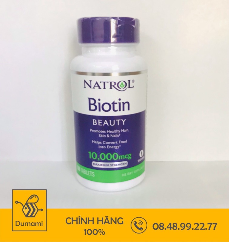 [date xa+ship nhanh] Natrol Biotin 10000mcg 100v hỗ trợ giảm rụng tóc và giúp mọc tóc của Mỹ giá rẻ