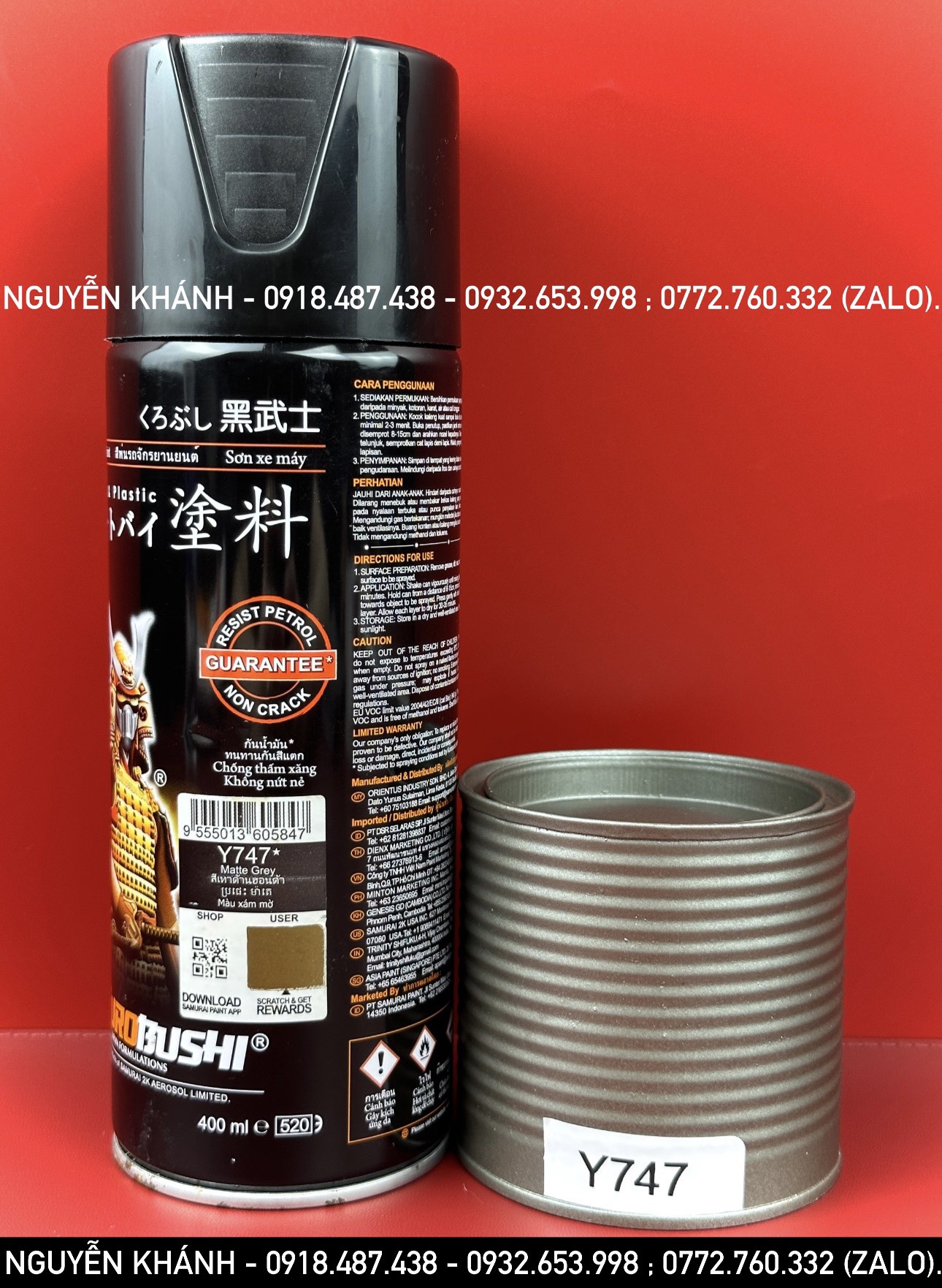 Y747-xịt samurai màu xám mờ