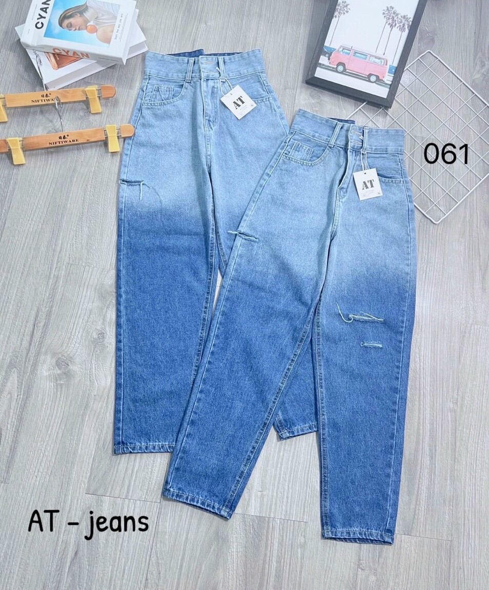Baggy Jeans Lưng Cao Rách Bẹ 3Line