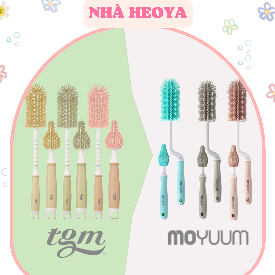 BỘ CỌ BÌNH SỮA VÀ NÚM TI SILICON TGM - MOYUUM HÀN QUỐC