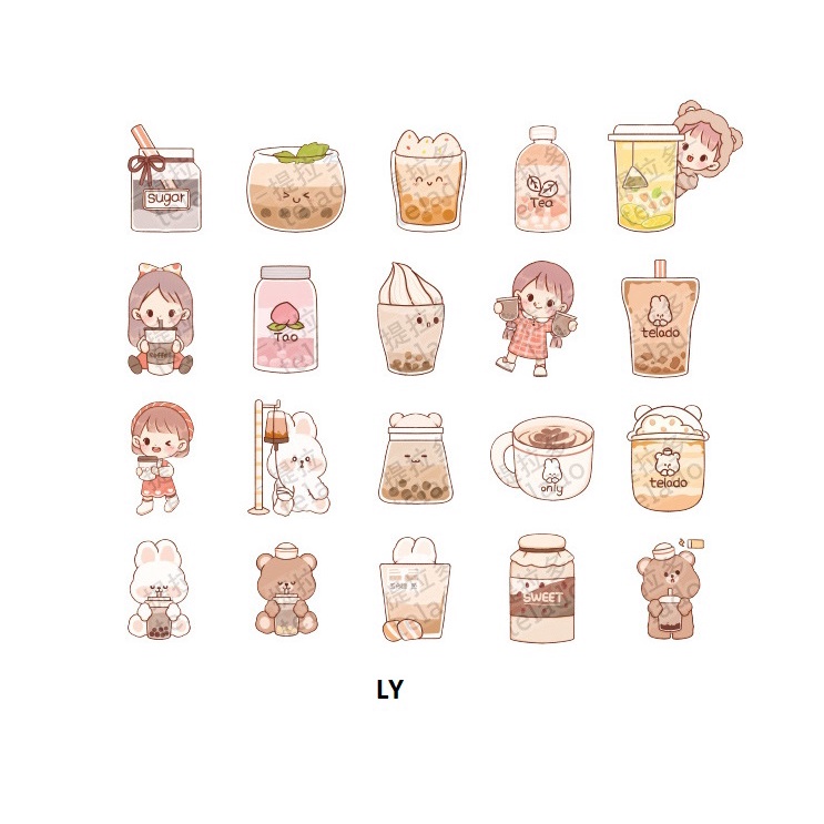 Miếng dán sticker trang trí sổ tay hình động vật