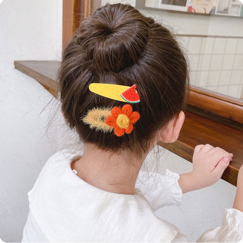 Bộ Kẹp Tóc Mái Bằng Lông Nhung Đính Hoa / Thỏ Dễ Thương Xinh Xắn Cho Bé Gái