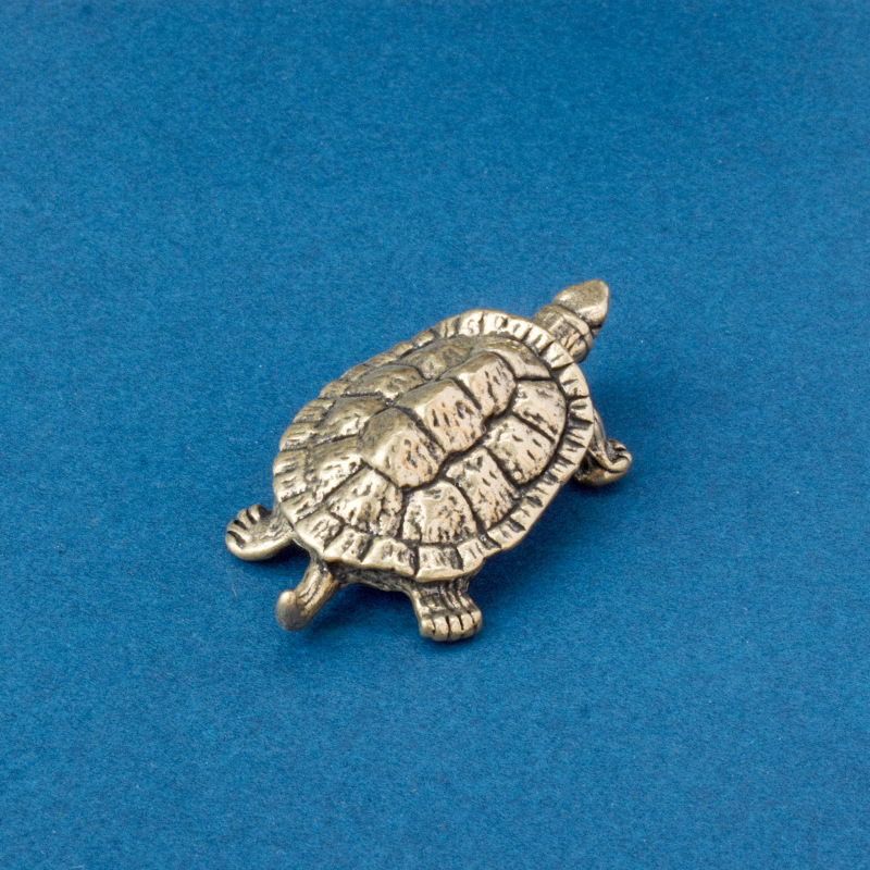 Tượng Nhỏ Bằng Đồng Hình Rùa (Kích Thước: 5.5 x 1.6cm)