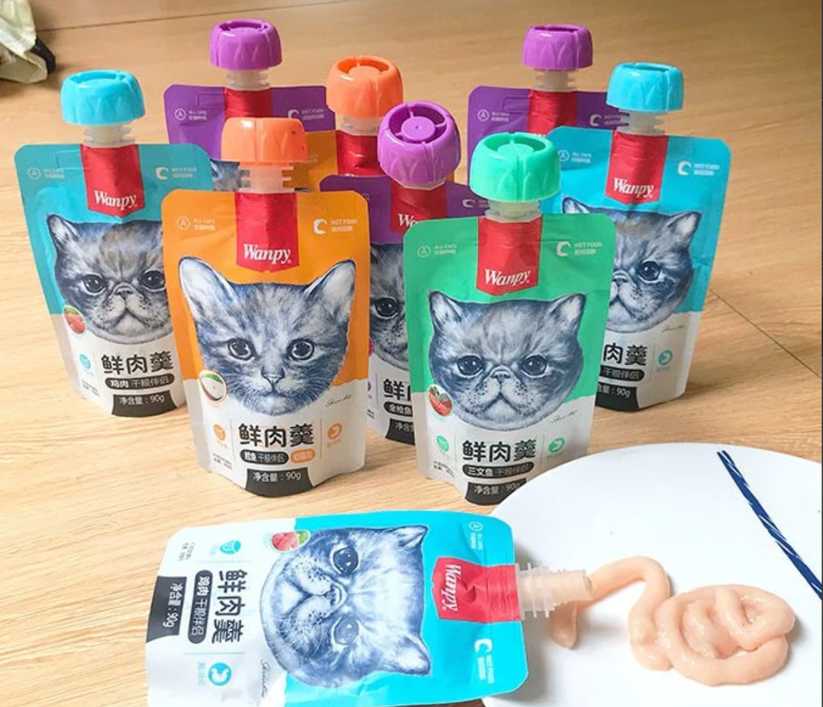 Súp thưởng Wanpy nắp vặn cho mèo gói 90g
