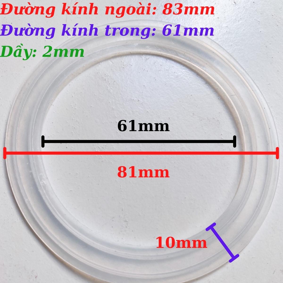 Gioăng silicon dùng cho máy xay sinh tố, ron cấu tạo bằng cao su thiên nhiên, đàn hồi tốt, đường kính từ 7.9 đến 8cm, hàng nhập khẩu chất lượng tốt thay thế cho các loại máy xay trên thị trường