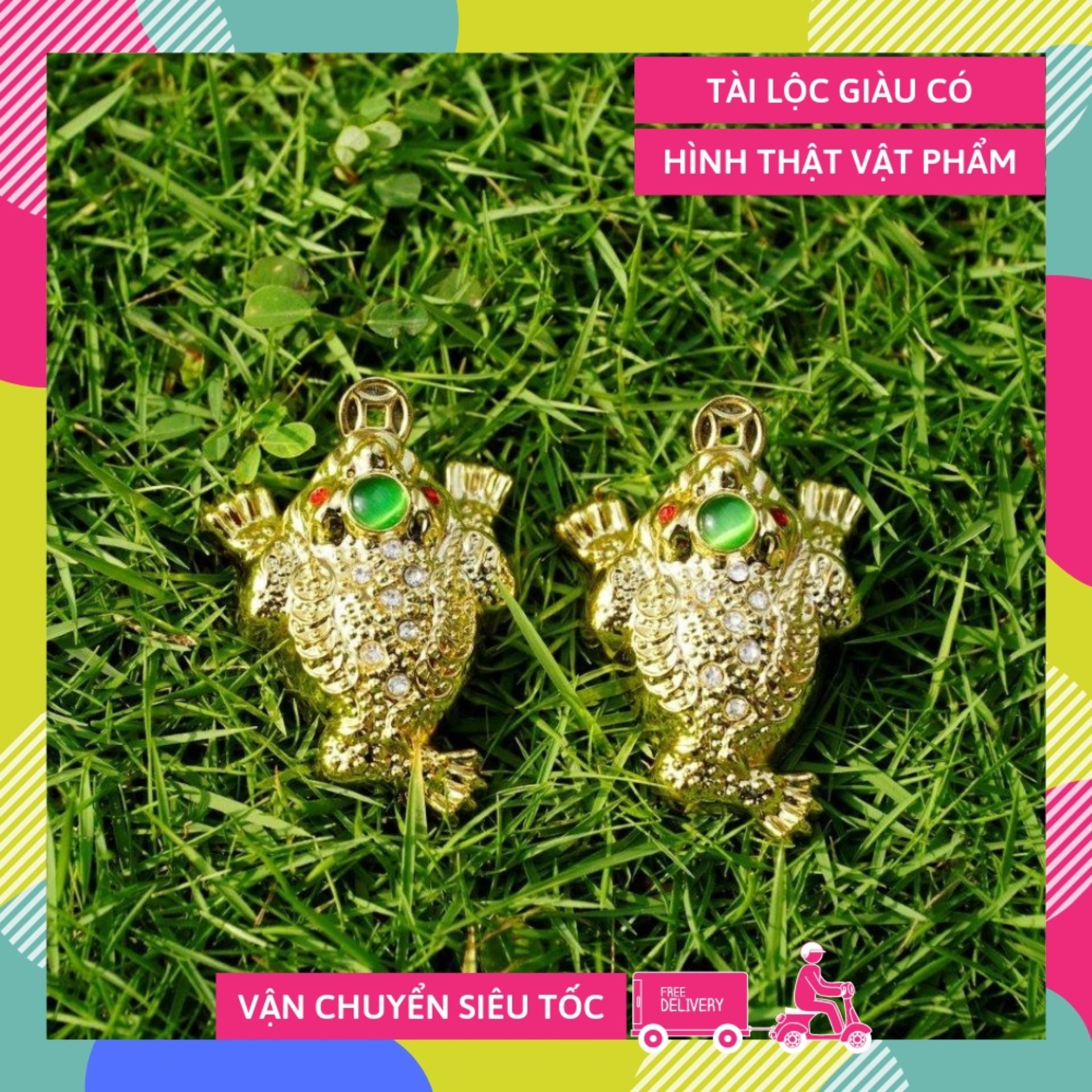 Tượng cóc thiềm thừ phong thủy mạ vàng đặc Thần Tài - Đồng 5x25cm