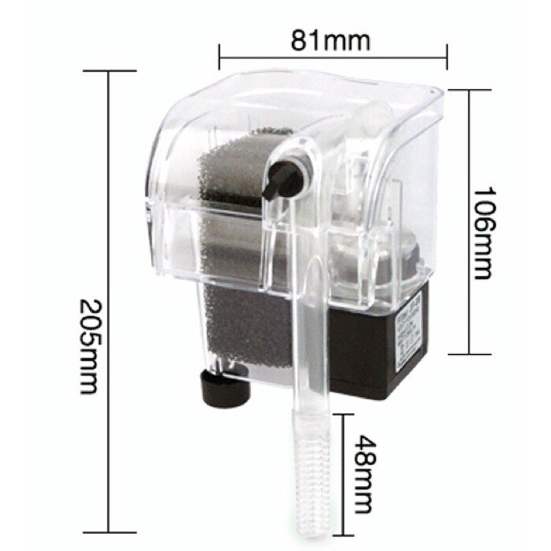 Lọc Thác Jeneca XP-06 (3.5W-250L/H) - Lọc Treo Mini XP06 Cho Bể Cá Cảnh