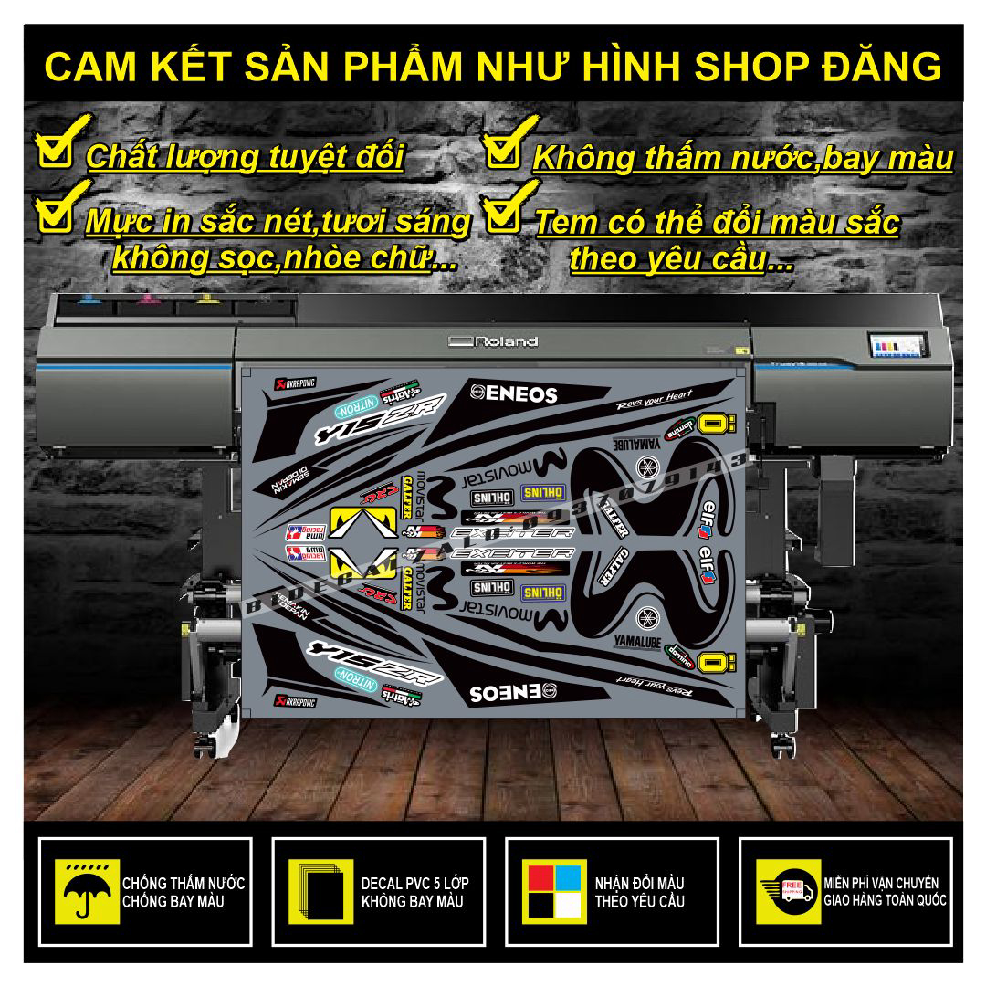 TEM RỜI EXCITER 150 MOVISTAR PHỐI XÁM XI MĂNG