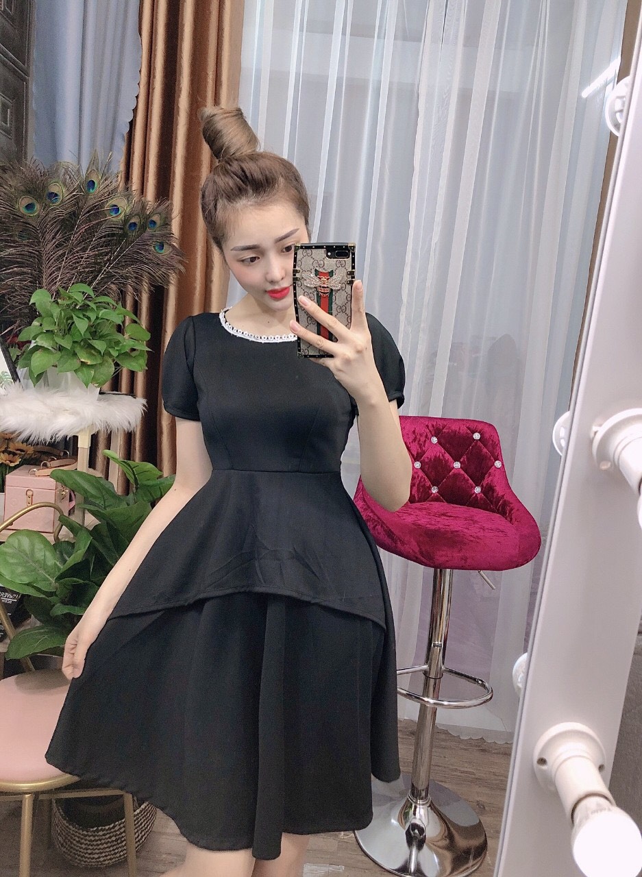 Đầm xòe dự tiệc sang trọng có size 40-65kg - mt14