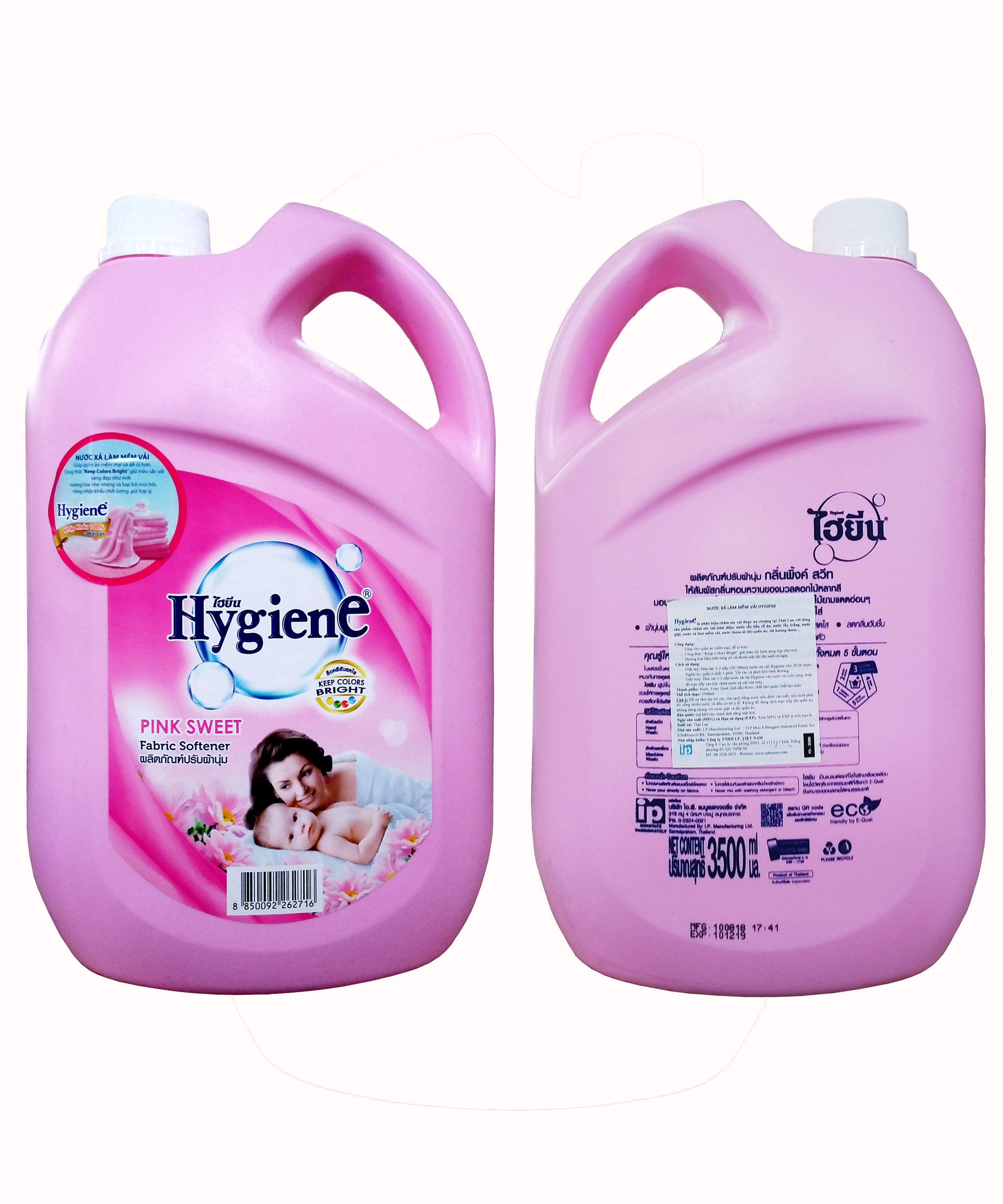 NƯỚC XẢ VẢI HYGIENE 3500ML THÁI LAN [MÀU HỒNG Nhat]