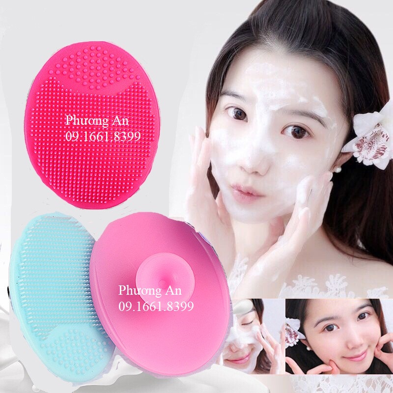 Miếng rửa mặt silicon gai mềm mại hình oval