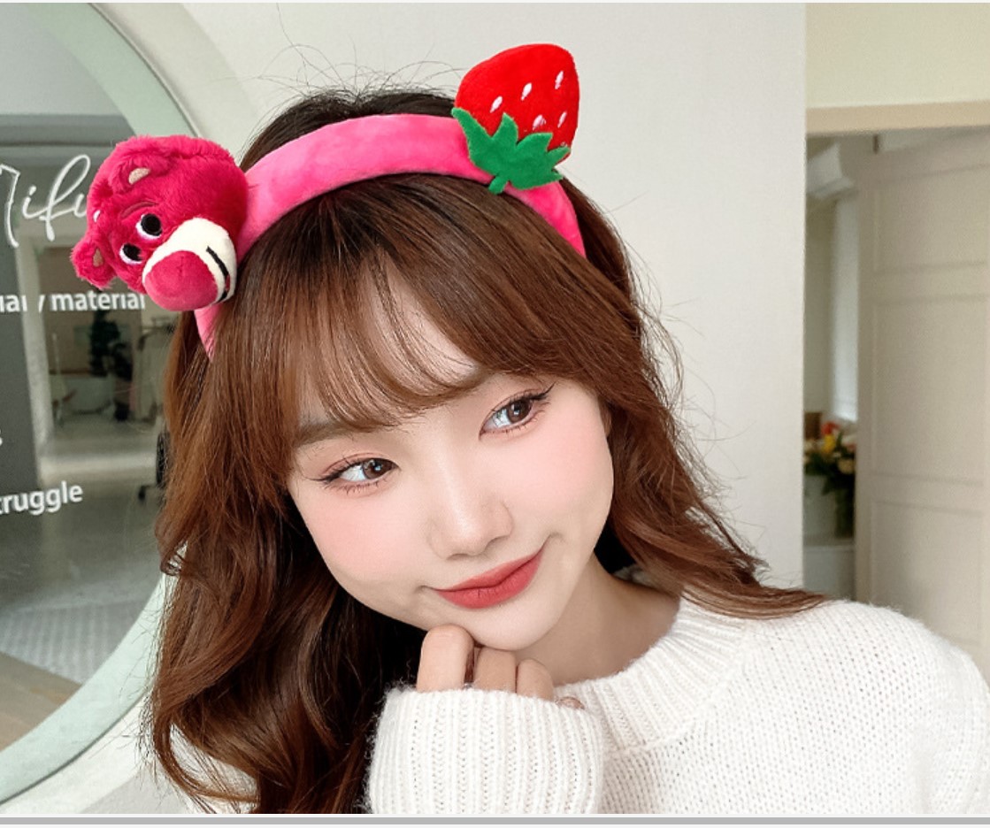 [nhiều kiểu] cài tóc bờm tóc gấu dâu + trái dâu (lotso)