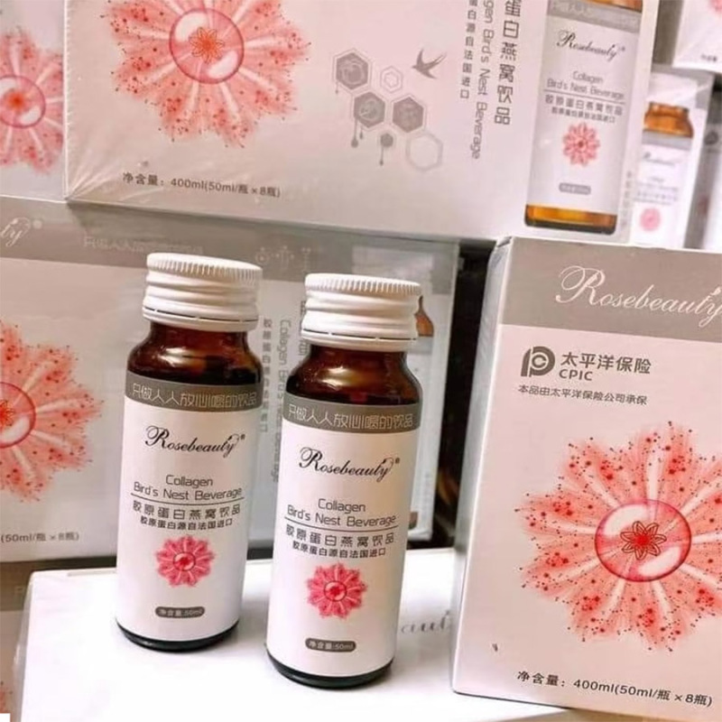 Collagen Yến RoseBeauty YẾN TRẮNG DA( 8 CHAI) nhập khẩu