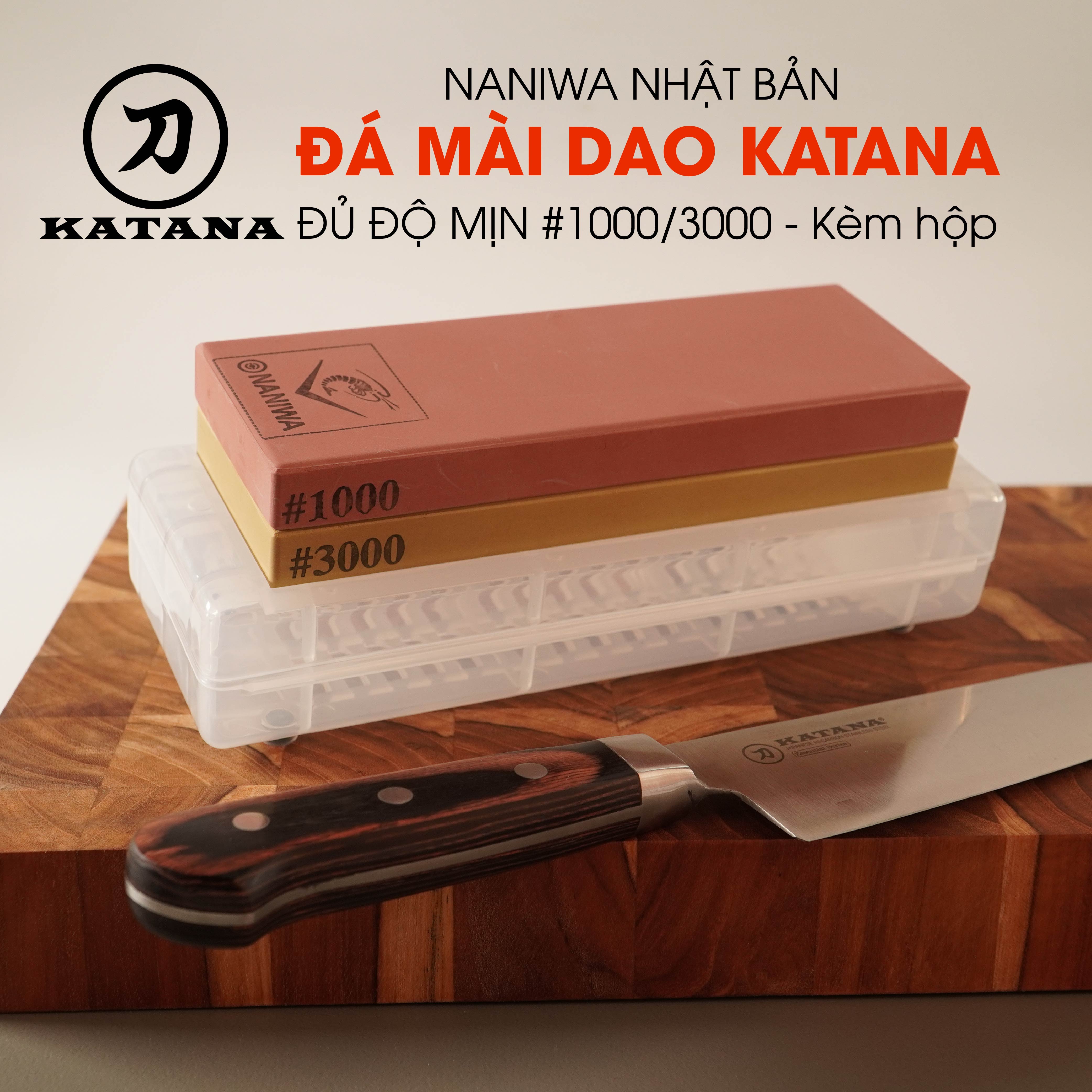 Đá mài dao cao cấp Nhật Bản Naniwa thương hiệu KATANA 2 mặt độ mịn #1000 #3000