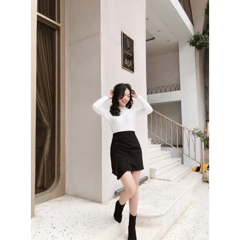 chân váy chữ a cách điệu bên hông