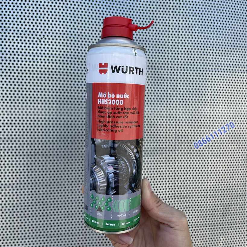 Mỡ bò nước Wurth HHS 2000 Adhesive lubricant 500ml