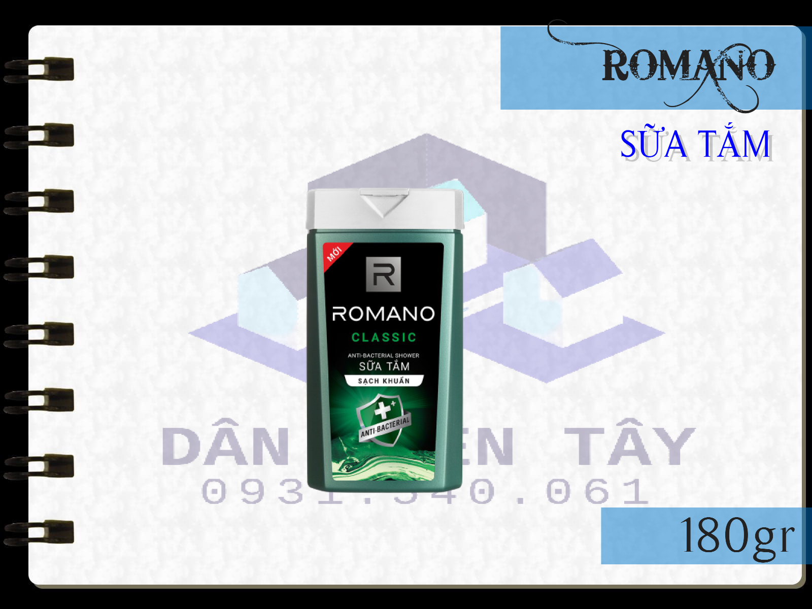 ROMANO - DẦU GỘI/SỮA TẮM ROMANO CLASSIC 180gr
