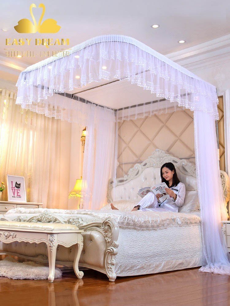 [HCM]Mùng [ màn ] khung cao cấp  không khoan tường  EASY DREAM có dây kéo ròng rọc- dây rút   khung inox không gỉ  vải tuyn lưới mắt nhỏ  chống muỗi côn trùng