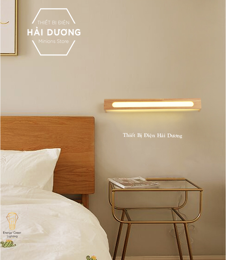 Đèn Tường Trang Trí Decor Hình Chữ Nhật Thân Gỗ Phong Cách Bắc Âu DT-161G - Led Siêu Sáng - Bảo hành 1 năm - CÓ VIDEO