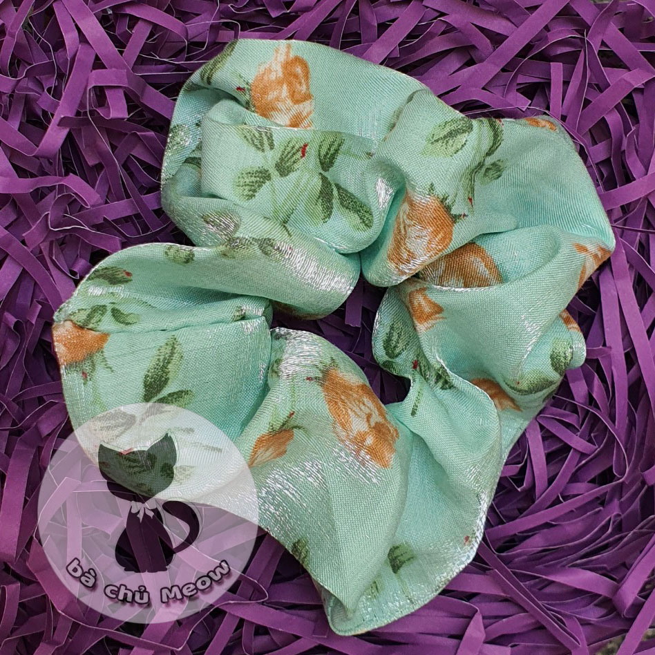 Scrunchies Hoa Voan - Đồ Cột Tóc hoa - Dây Cột Tóc Dễ Thương