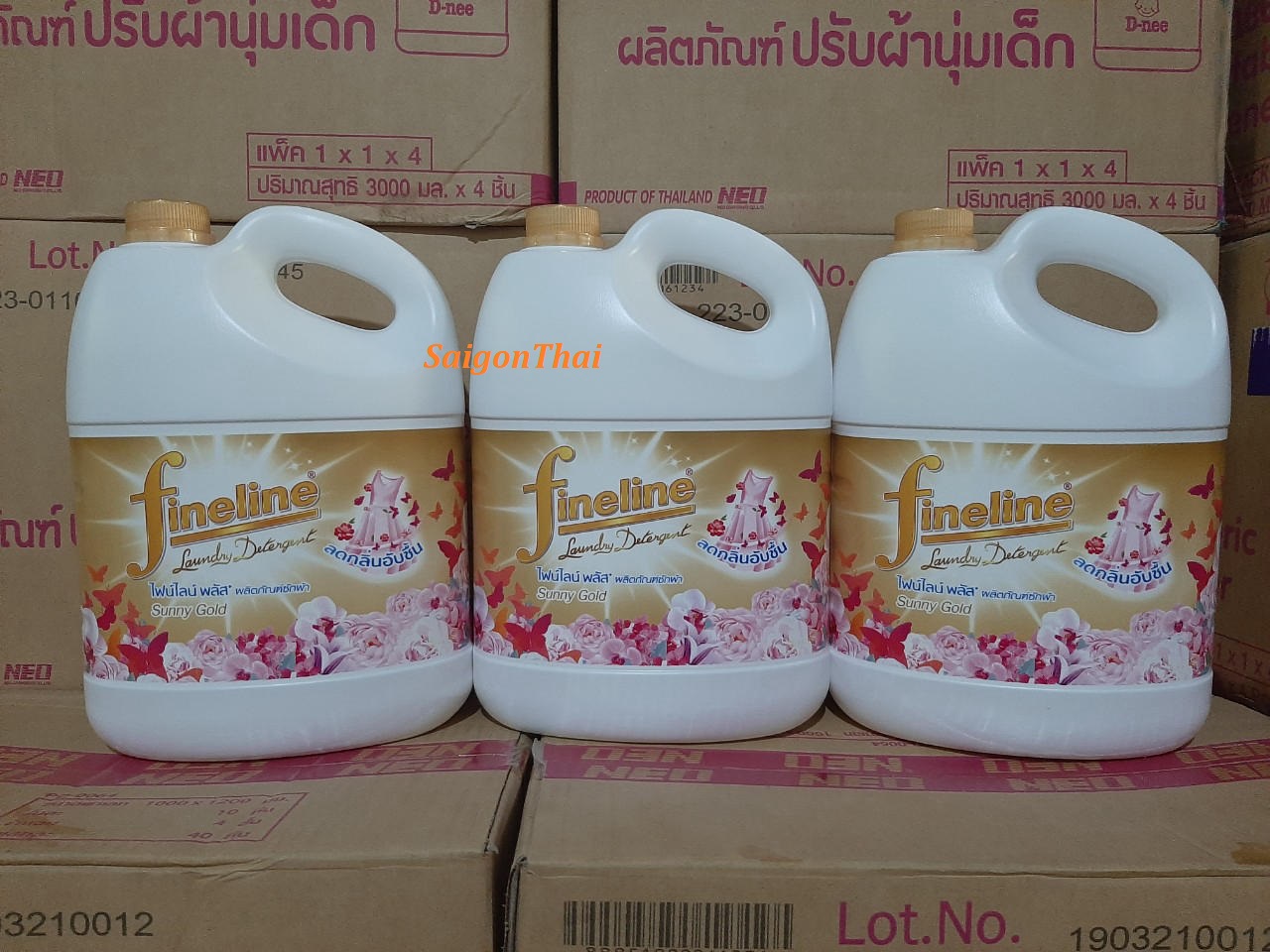 [HCM](SGT) Nước Giặt Fineline màu Vàng Sunny 3000ml (3 lít) - Hàng Thái Lan