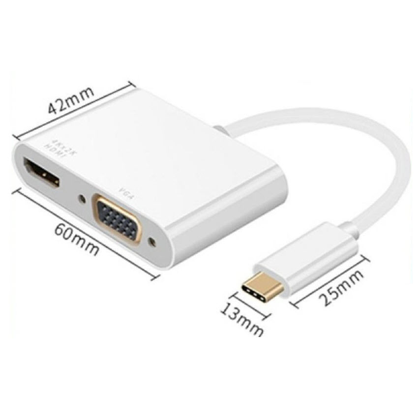 Cáp chuyển type-C ra HDMI và VGA chất lượng cao