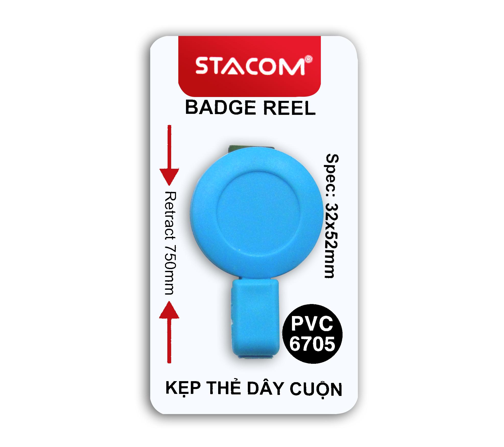 Kẹp đeo bảng tên dây cuộn stacom/PVC6705