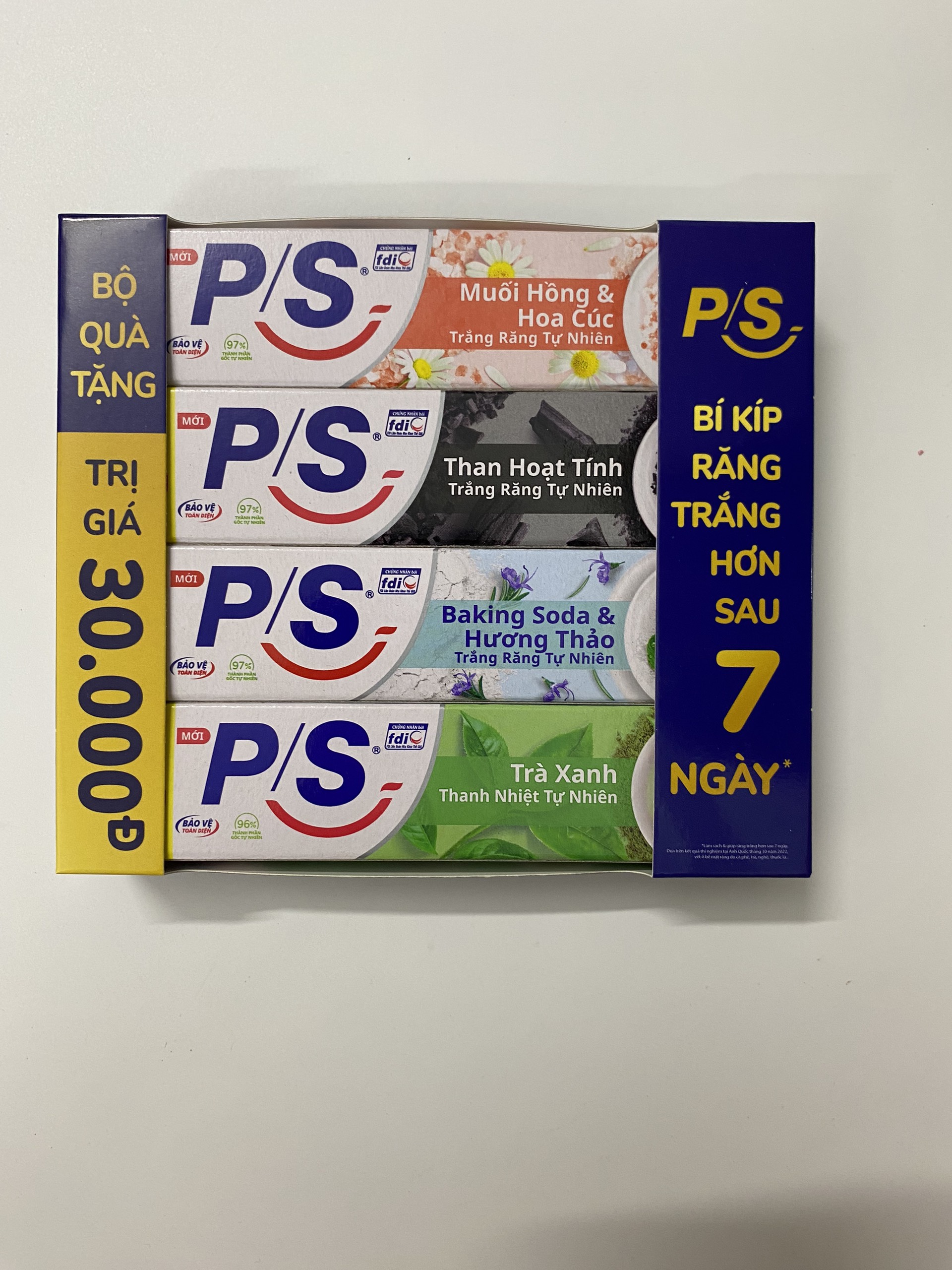 Combo 4 tuýp kem đánh răng Ps 30g/tuýp 4 loại