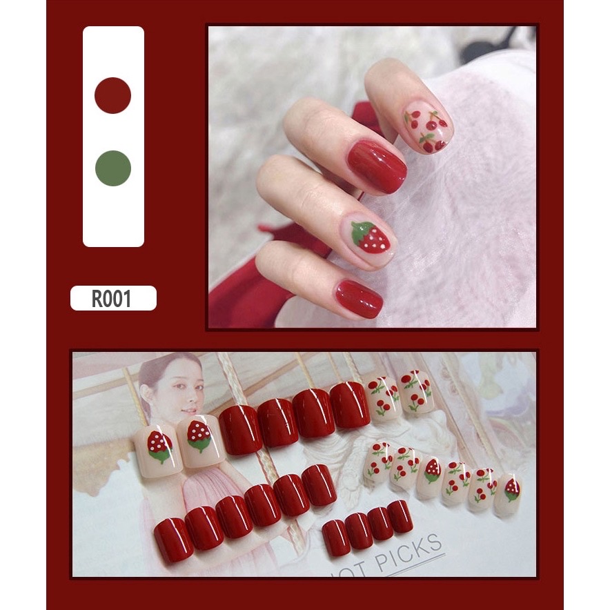 Set 24 móng tay tiện dụng cho đi chơi [tặng kèm dũa móng]
