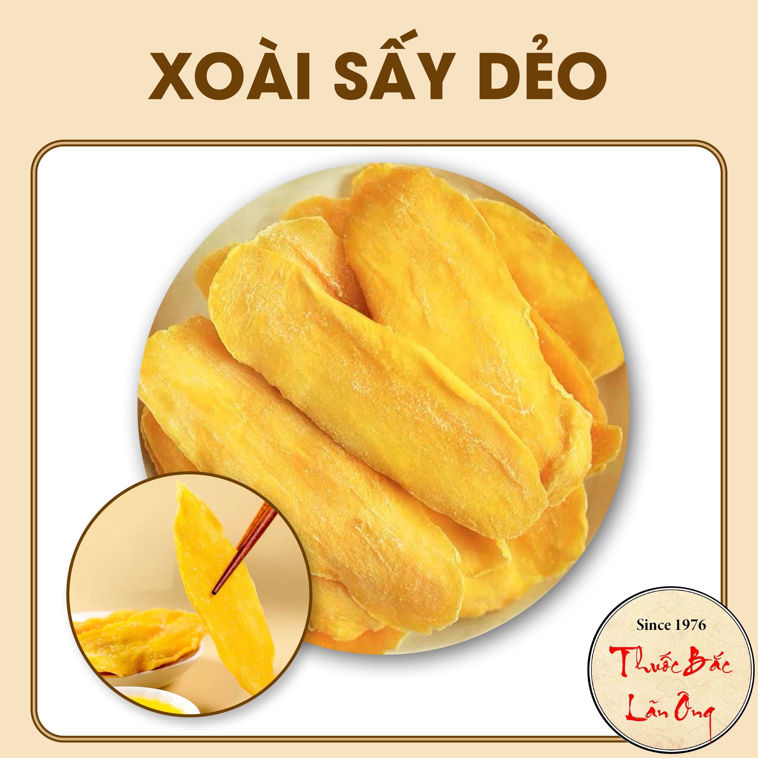 500g Xoài sấy dẻo không đường - Lãn Ông