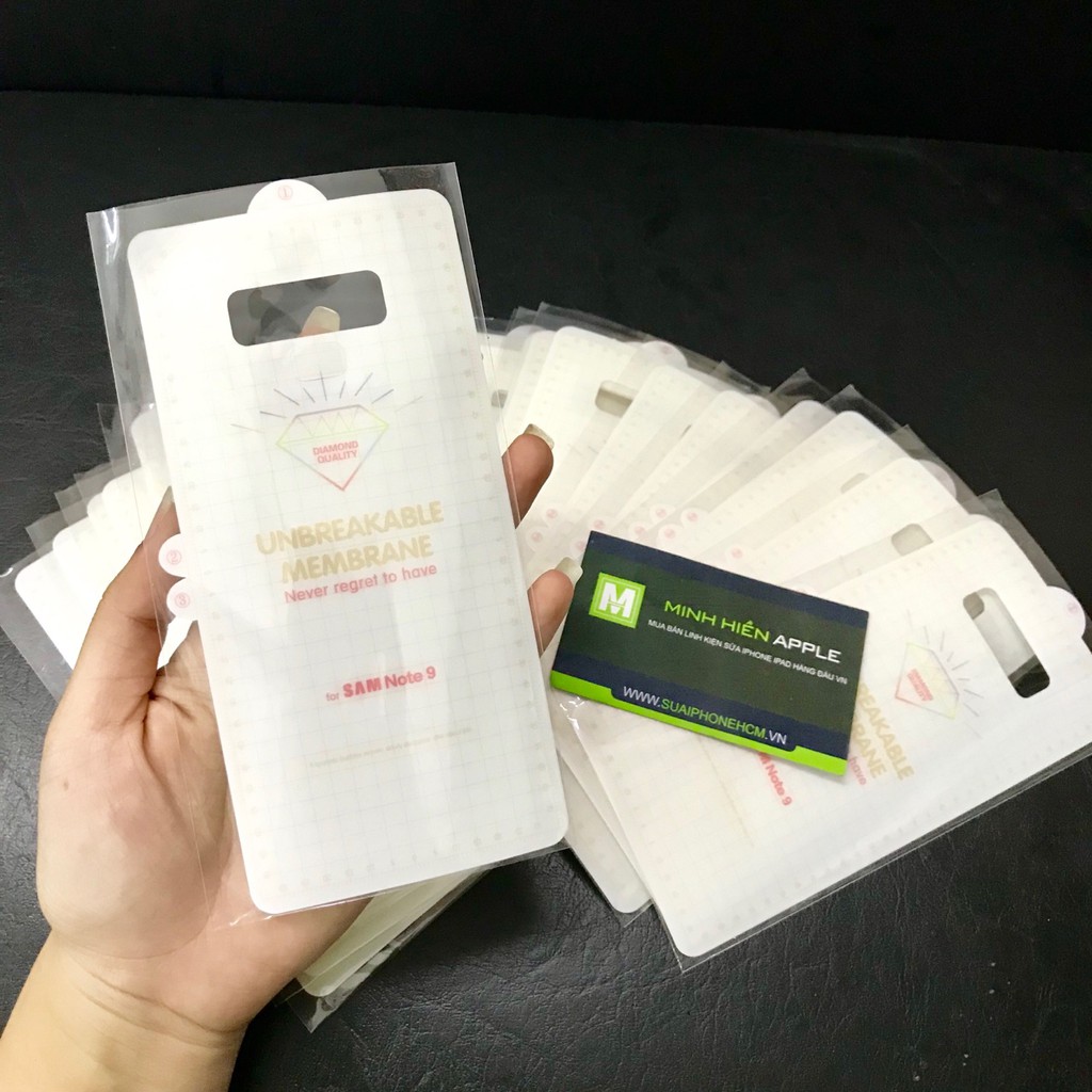 Dán PPF tự phục hồi trầy xước cho mặt lưng Samsung Note 8/9