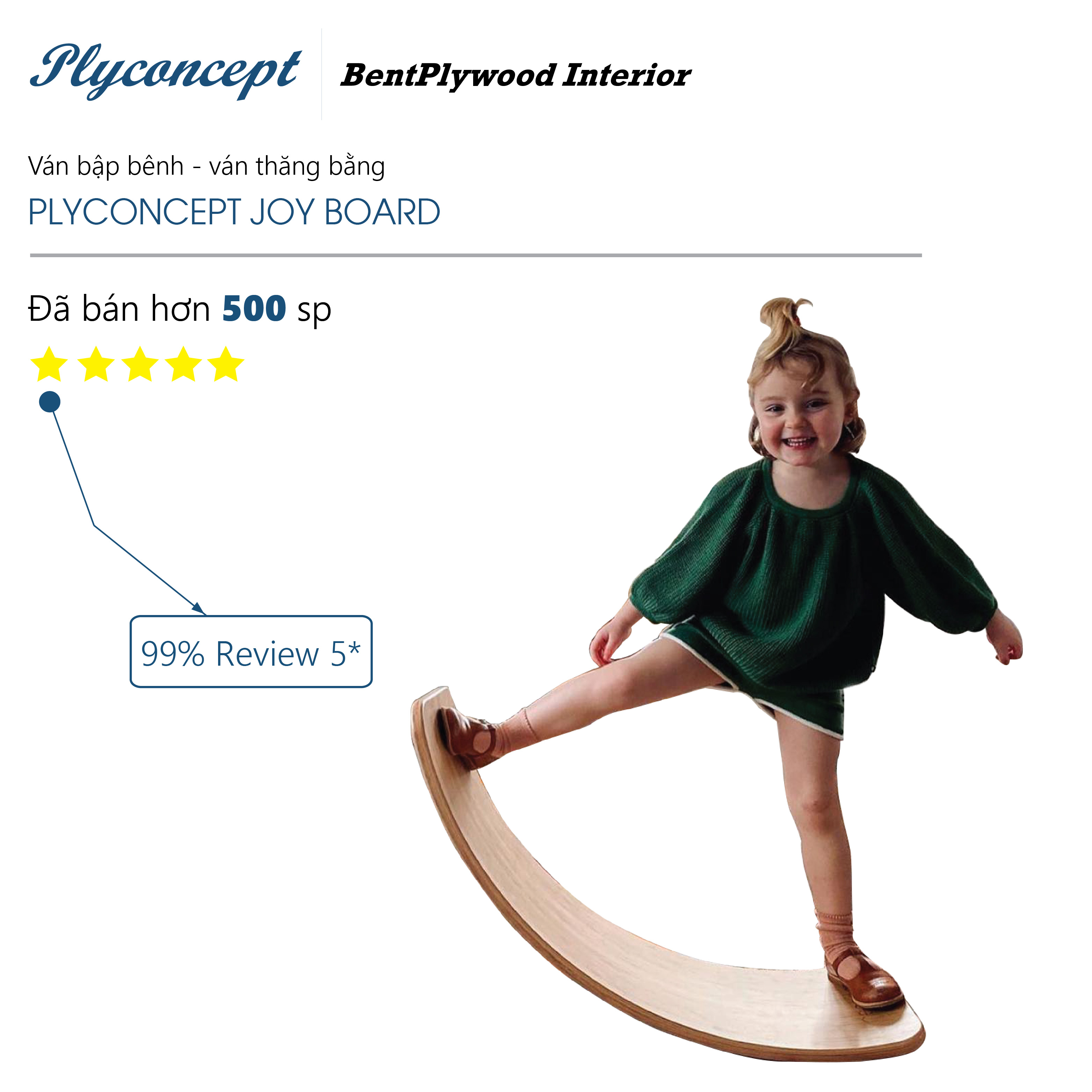 Ván bập bênh, Ván thăng bằng Montessori PlyConcept Joy Rocker Board