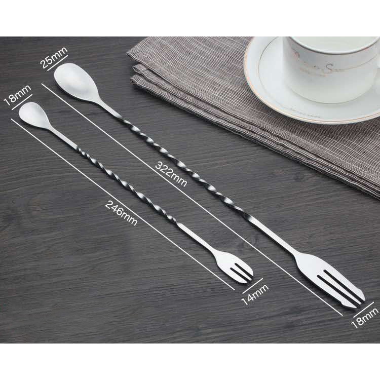 Muỗng/Thìa pha chế bar spoon 26cm hoặc 32cm (thìa bar muỗng khuấy thìa khuấy)