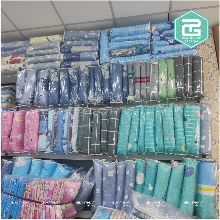 Bộ ga gối Thắng Lợi {5 món} 100% Cotton chuẩn logo ( 1 chăn + 1 ga bọc + 2 vỏ gối nằm + 1 vỏ gối ôm -inbox chọn mẫu )