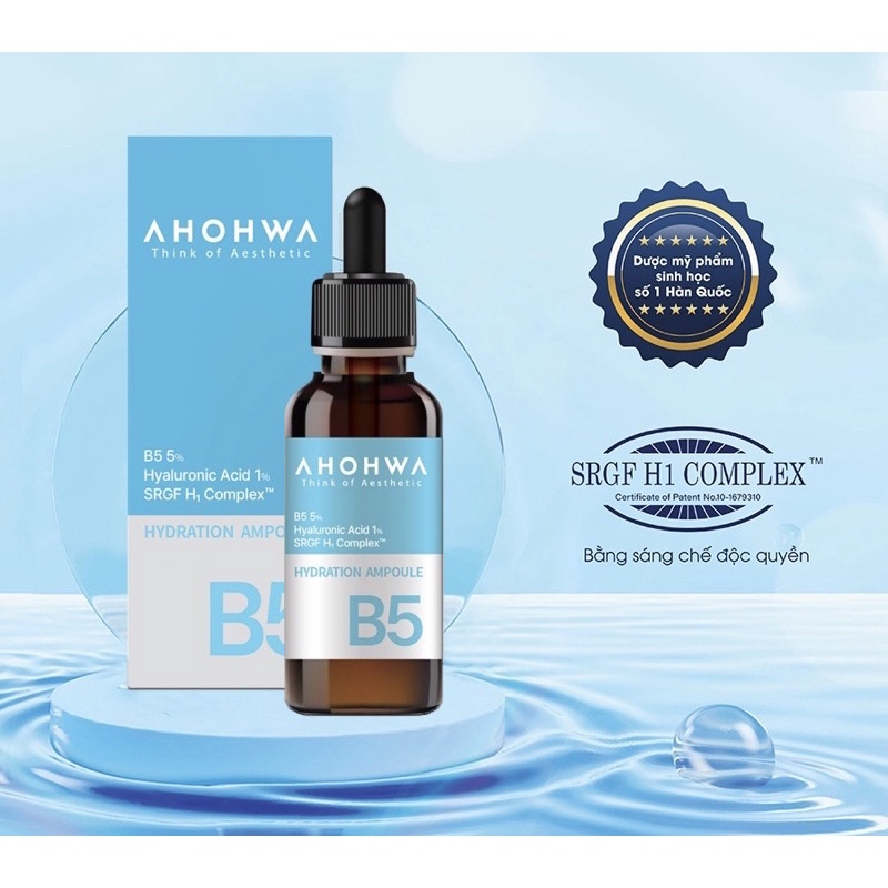 Tinh chất B5 cấp ẩm và phục hồi da Ahohwa Hydration Ampoule B5