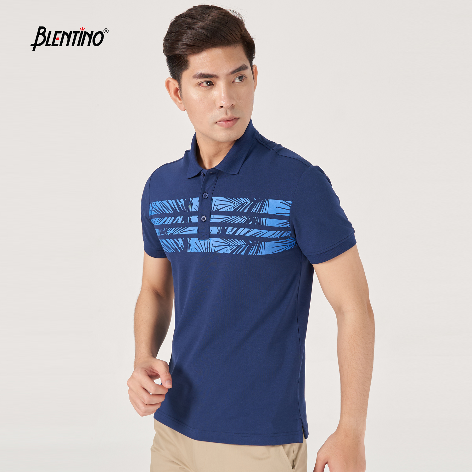 Blentino Áo polo Nam họa tiết có cổ PL1221
